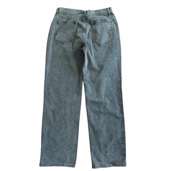 White Fox Bring The Style Low Rise Wide Leg Jeans Black Acid Wash - Picture 5 of 8